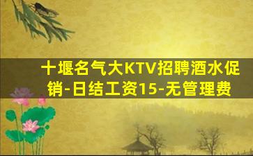 十堰名气大KTV招聘酒水促销-日结工资15-无管理费